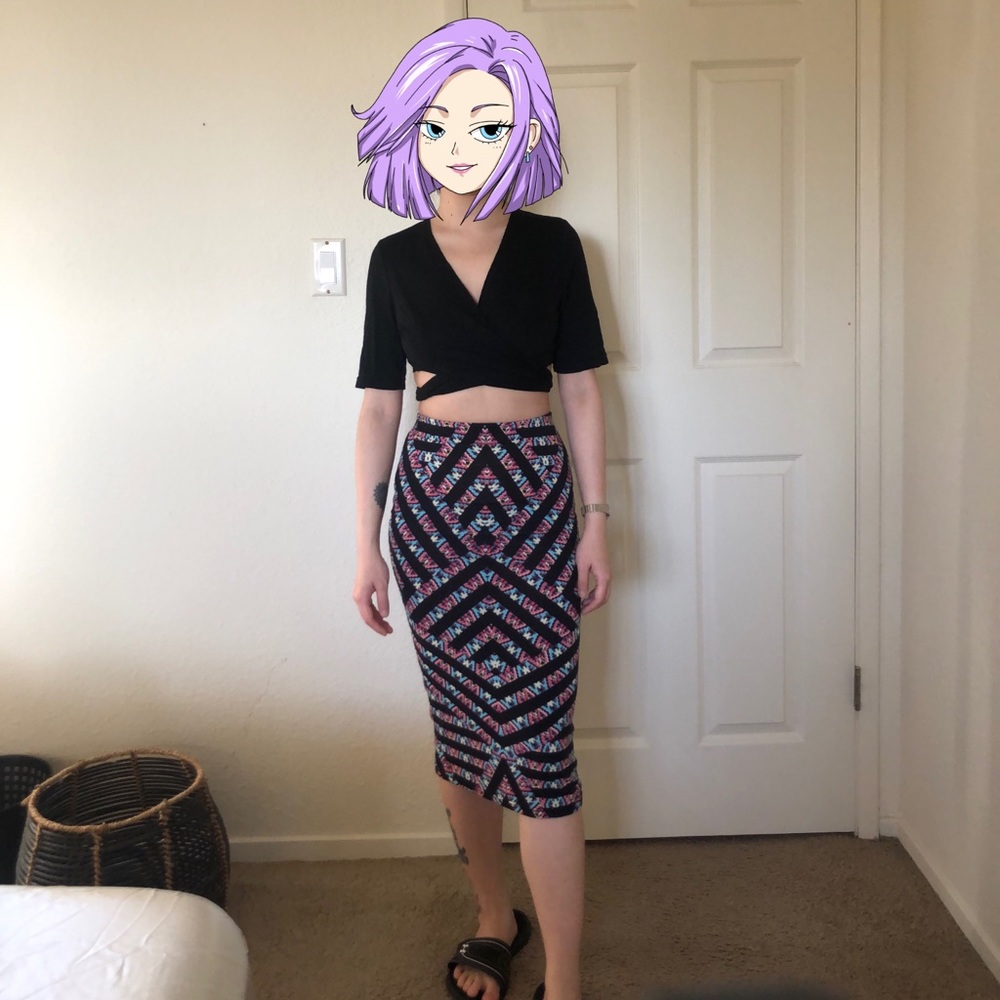 Topshop geometric print skirt